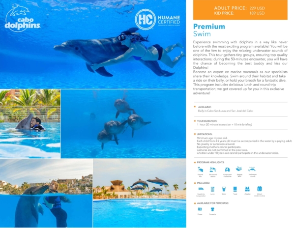 Dolphin Premium Swim - Adult